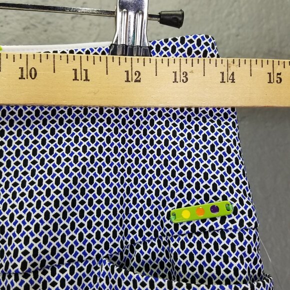 Swing Control Pants Women 2 Geometric Pixie Print Blue Mid-Rise Golf Tennis NEW - Picture 15 of 16